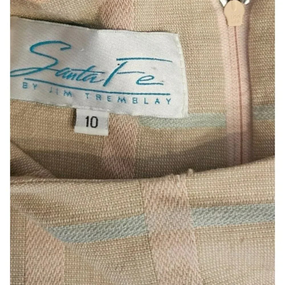 Vintage 90's Dress Size 10 Tan plaid  Santa Jim‎ tremblay